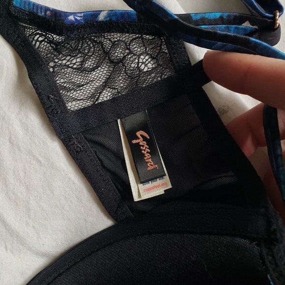 Gossard Temptation Floral Satin Lace Bra 32DD - Picture 4 of 9